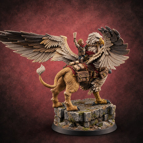 Express Delivery, Mind the Talons Griffon Mail Mount — painted concept preview (miniature supplied unpainted)