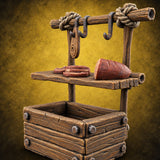 Chopping Block Chorus Wooden Butcher Shop Terrain Piece B — painted concept preview (terrain supplied unpainted)