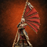 Shouting the Fan Skyward Elf Banner Bearer — painted concept preview (miniature supplied unpainted)