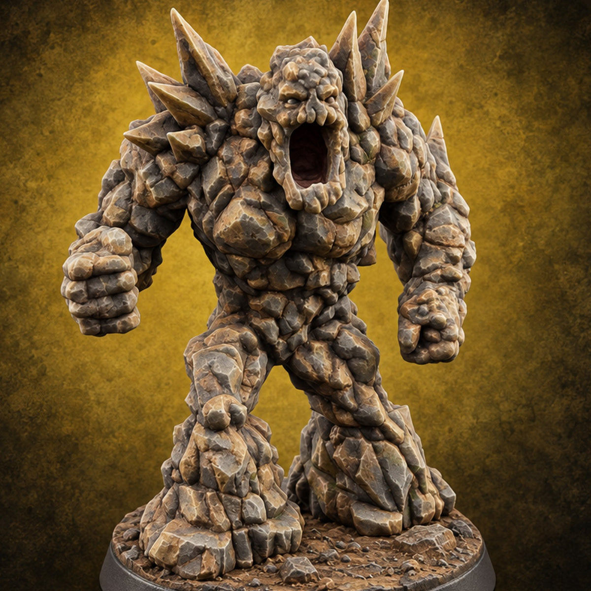 Bedrock Has Opinions Earth Elemental A — painted concept preview (miniature supplied unpainted)