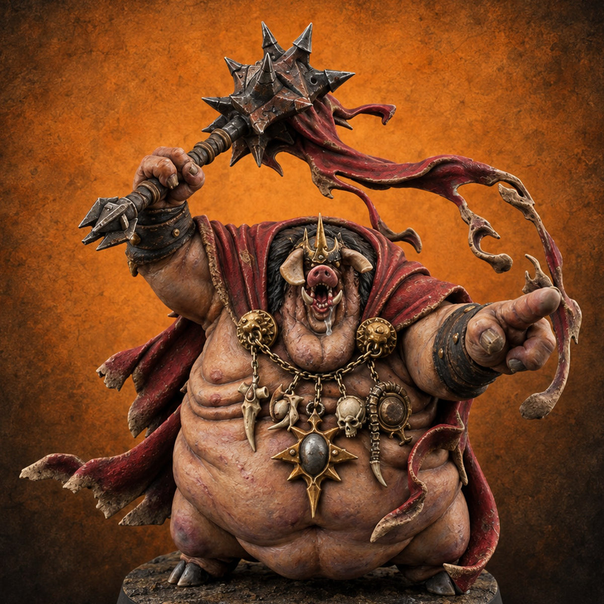 Bow Before the Boar Wereboar King — painted concept preview (miniature supplied unpainted)