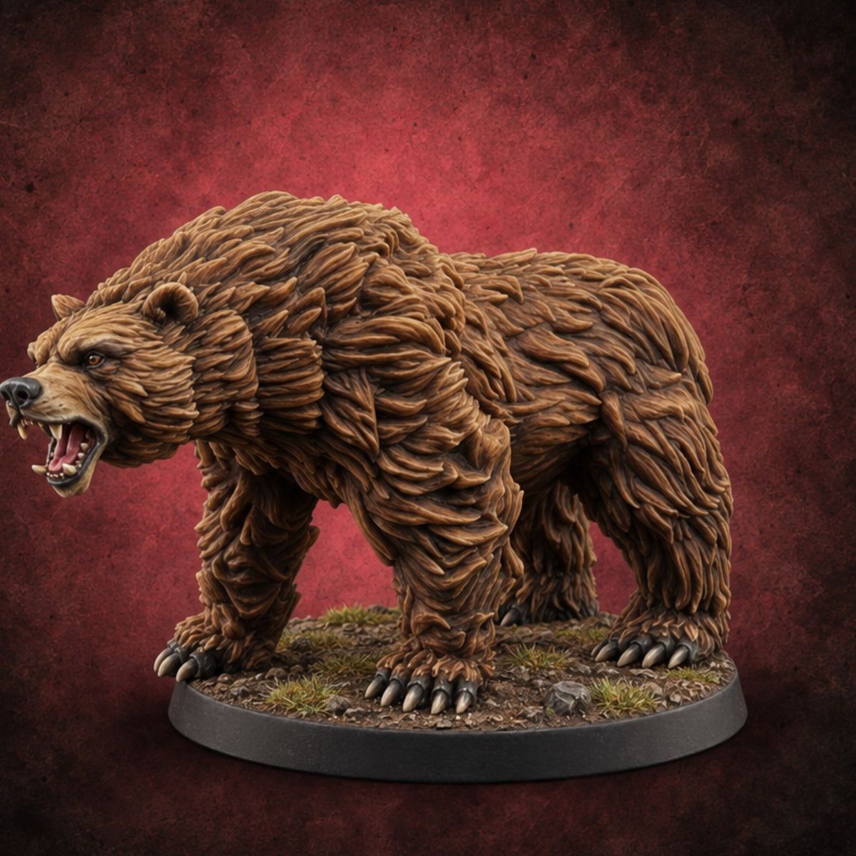 Shaggy and Seriously Cross Brown Bear A — painted concept preview (miniature supplied unpainted)
