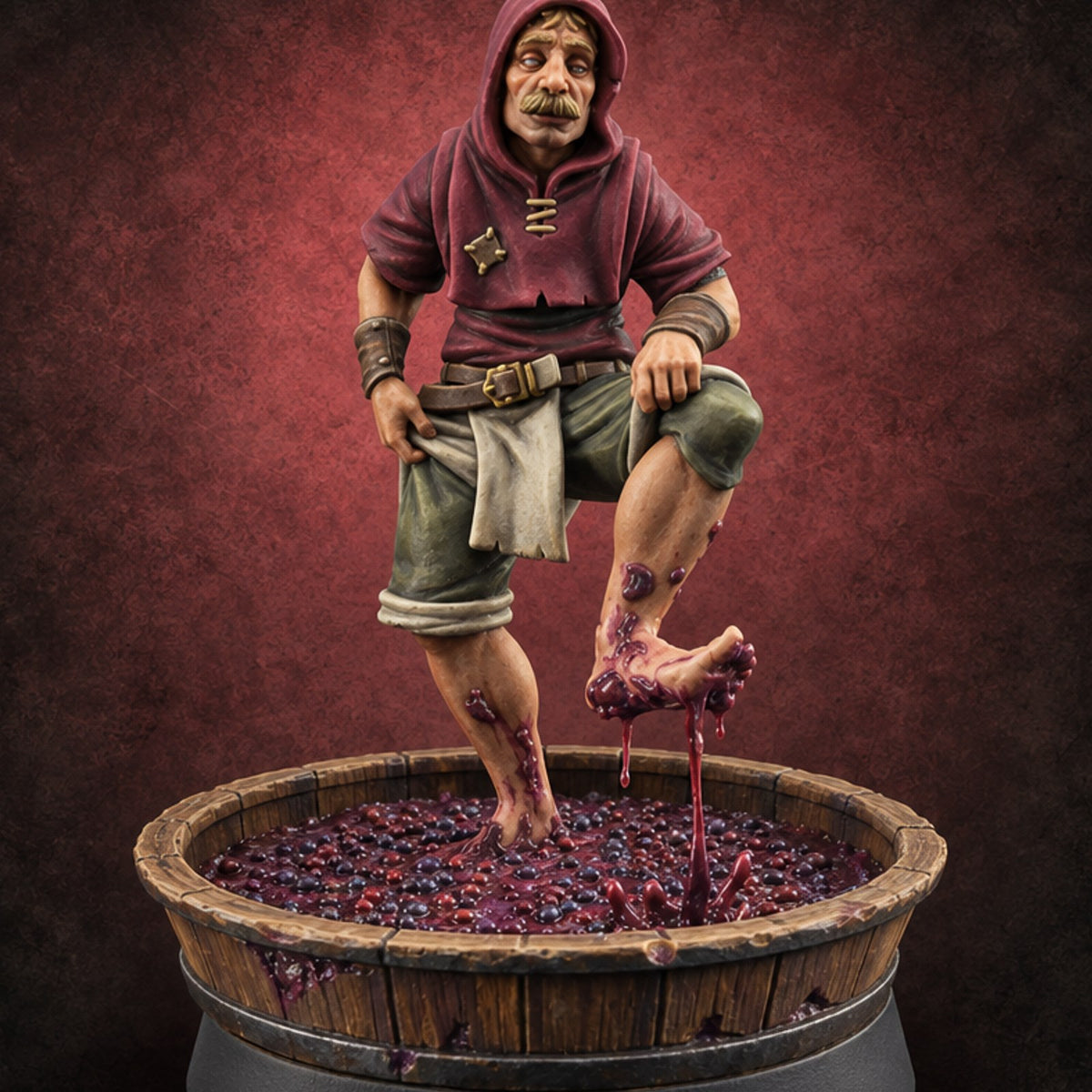 Stomped, Sipped and Sold Human Winemaker A — painted concept preview (miniature supplied unpainted)