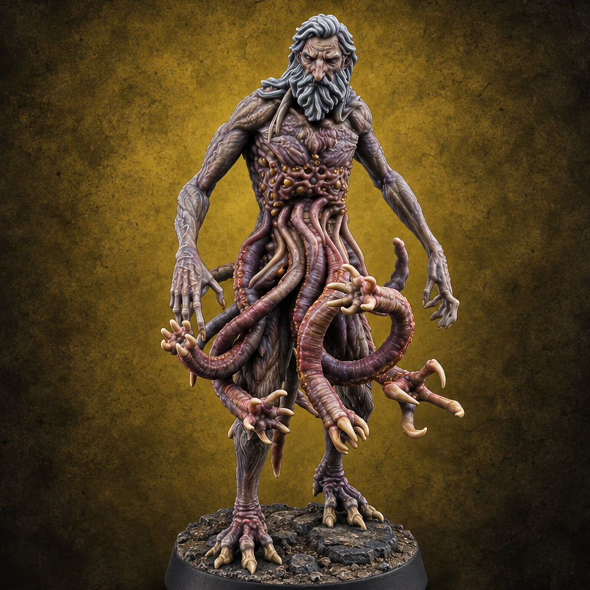 The Family Resemblance Slipped Spawn of Yog-Sothoth Bearded Tentacle-Bodied Horror — painted concept preview (miniature supplied unpainted)