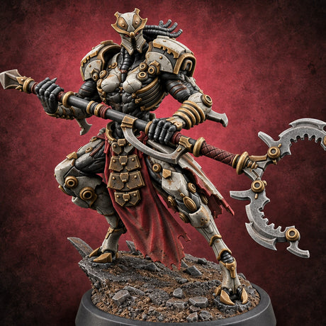 Cold Steel Chorus Warforged Blade Warrior D — painted concept preview (miniature supplied unpainted)