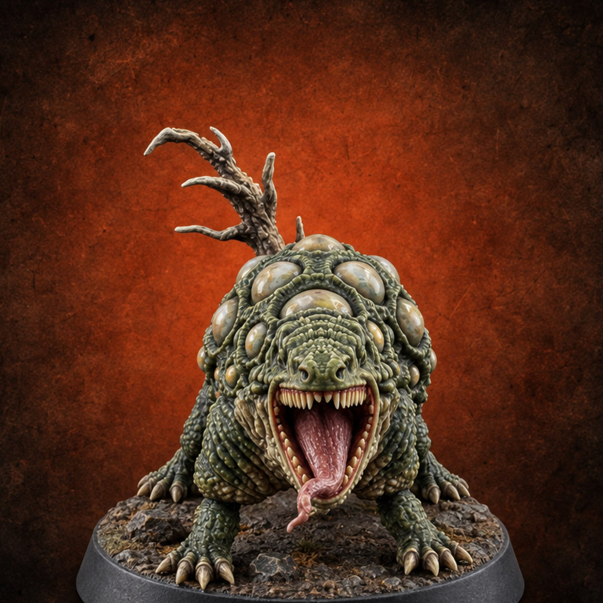 Born Under Bad Weather Basilisk Monster A — painted concept preview (miniature supplied unpainted)