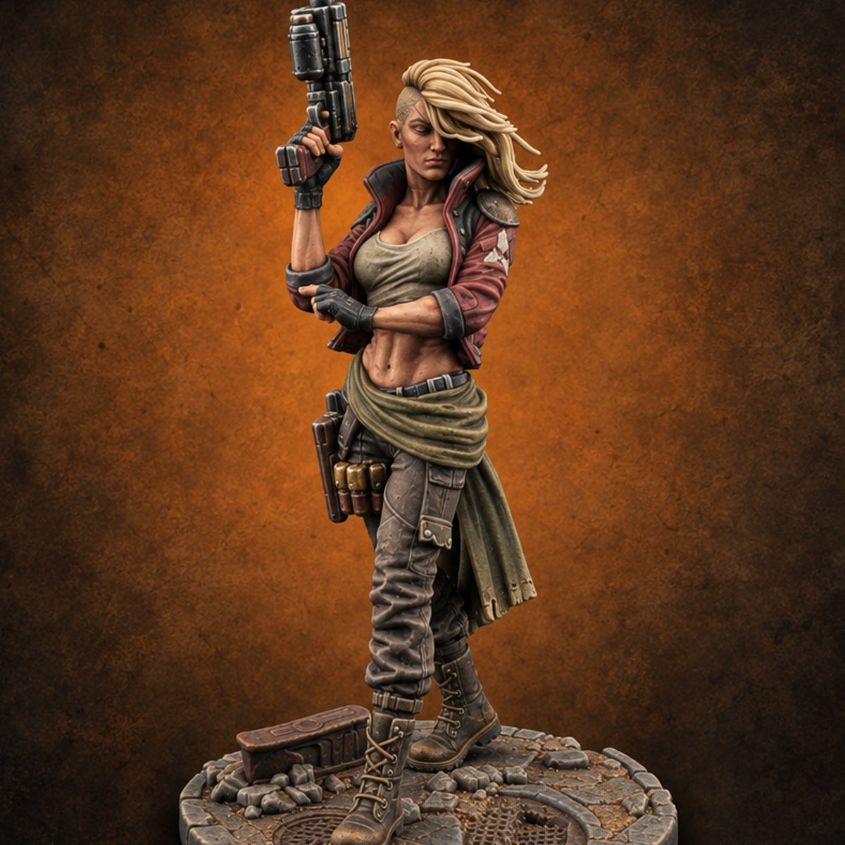 Loaded Barrels Human Mercenary B — painted concept preview (miniature supplied unpainted)