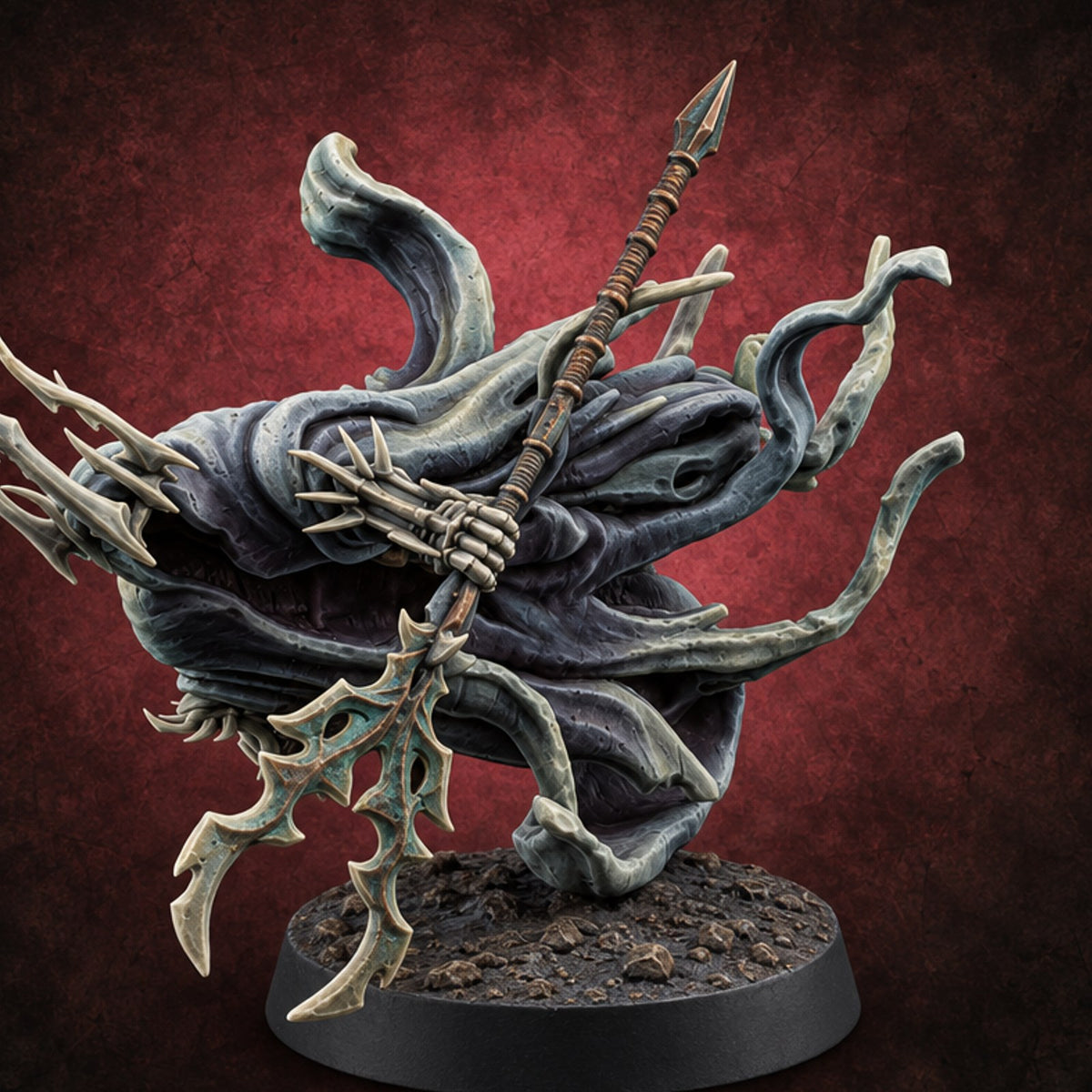 Crowned Over an Empty Hood Wraith Mage E — painted concept preview (miniature supplied unpainted)