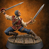 Second Sword Comes Down Laughing Human Pirate Duelist — painted concept preview (miniature supplied unpainted)