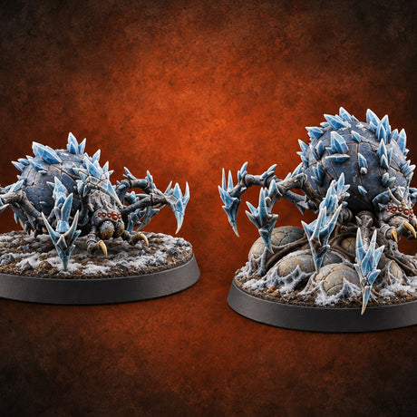 Frostbitten Weaver Giant Spiders — painted concept preview (miniature supplied unpainted)