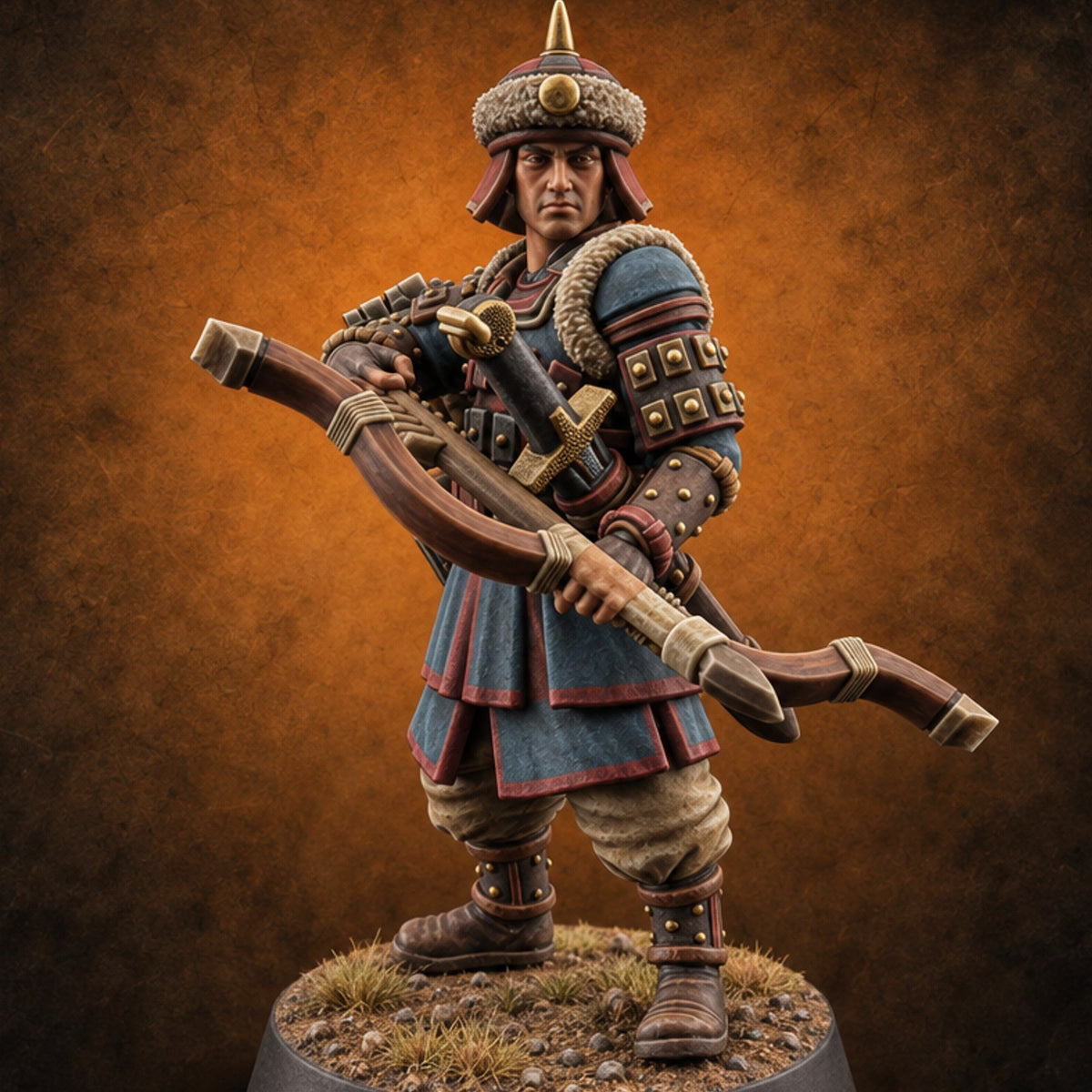 Steppe Wind at Their Backs Human Steppe Archer G — painted concept preview (miniature supplied unpainted)