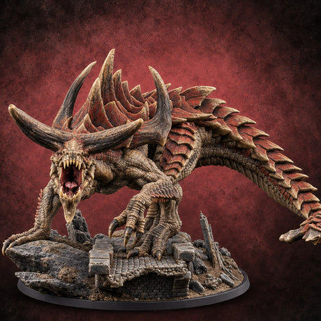 Hungry, Horned and Unapologetic Tarrasque Monster — painted concept preview (miniature supplied unpainted)