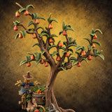Orchard Chores Farmyard Scatter Piece A — painted concept preview (terrain supplied unpainted)