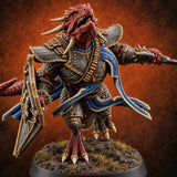 Wall of Shield Dragonborn Champion — painted concept preview (miniature supplied unpainted)