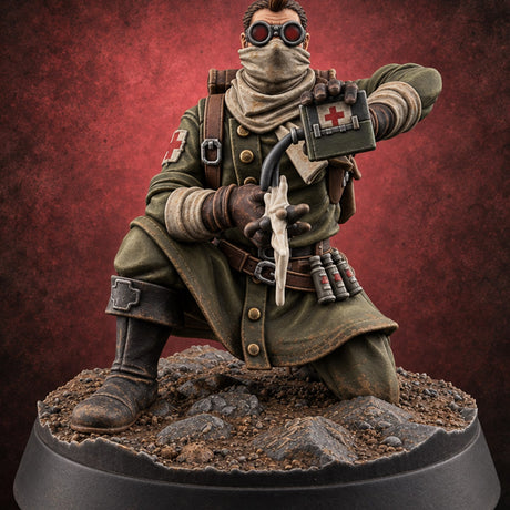 Triage Under Fire Human Battlefield Medic B — painted concept preview (miniature supplied unpainted)