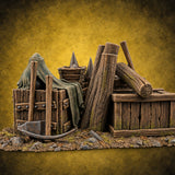 Barrel Roll Call Wooden Supply Scatter F — painted concept preview (terrain supplied unpainted)