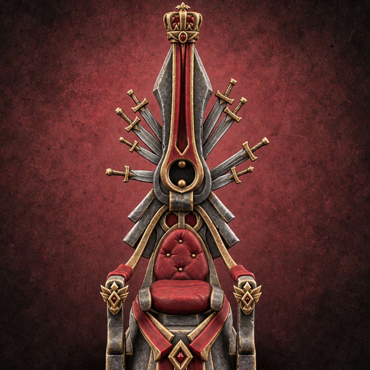 Every Blade Bowed Before Him Ornate Sword-Backed Throne — painted concept preview (terrain supplied unpainted)