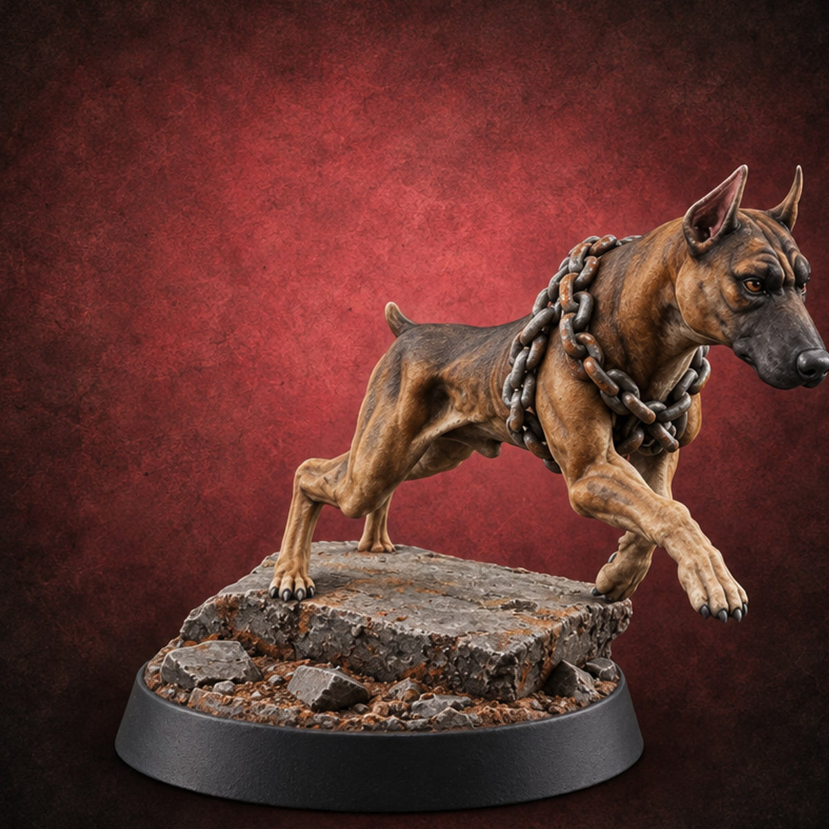 Junkyard Shift Change Mastiff Guard Dog E — painted concept preview (miniature supplied unpainted)