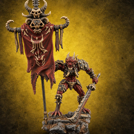 Spikes Fall In, Ranks Form Up Barbed Devil Warrior F — painted concept preview (miniature supplied unpainted)