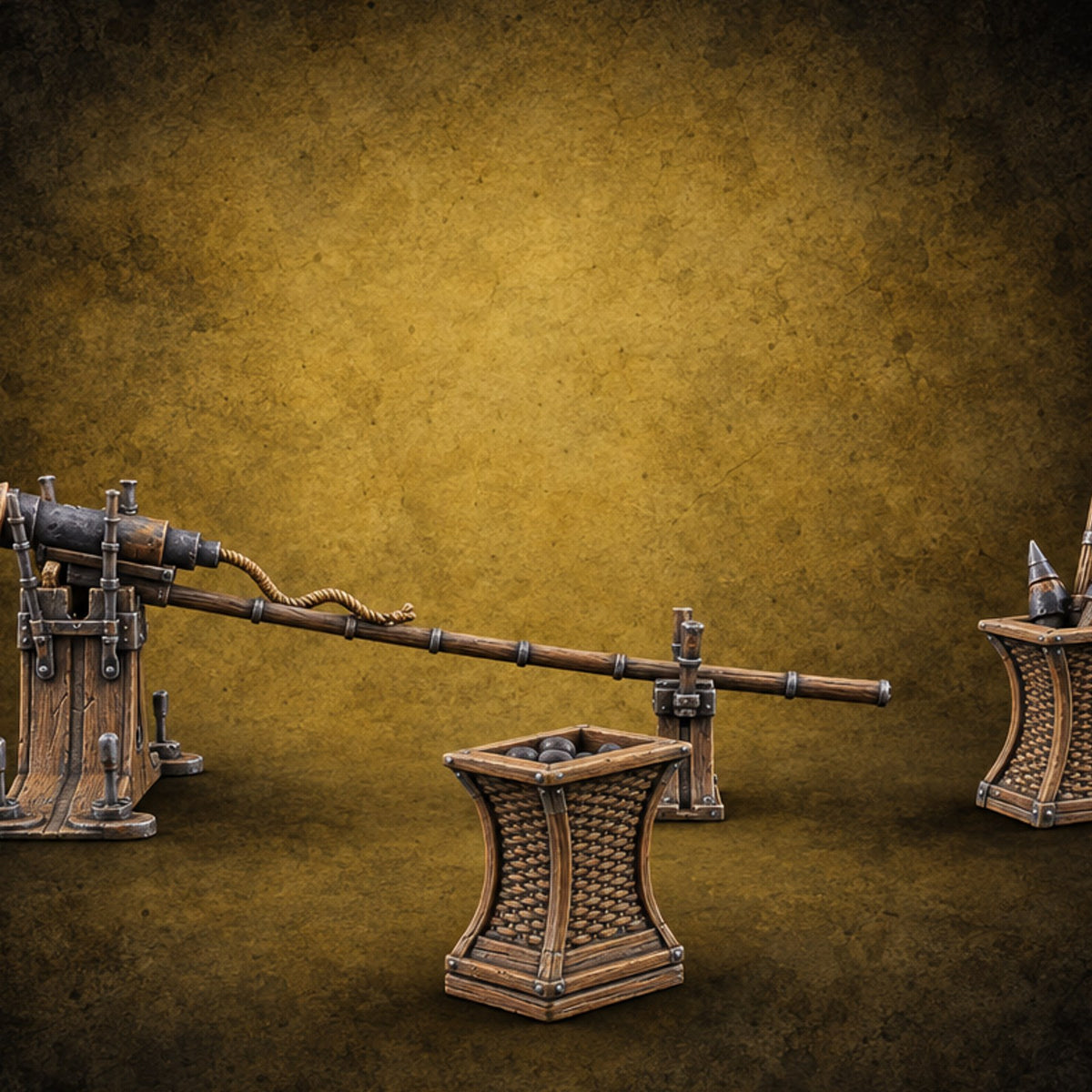 Boom Service Wooden Gunpowder Shop Terrain B — painted concept preview (terrain supplied unpainted)