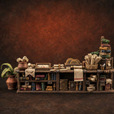 Cozy, Book-Piled Bookshop Furnishing B — painted concept preview (terrain supplied unpainted)
