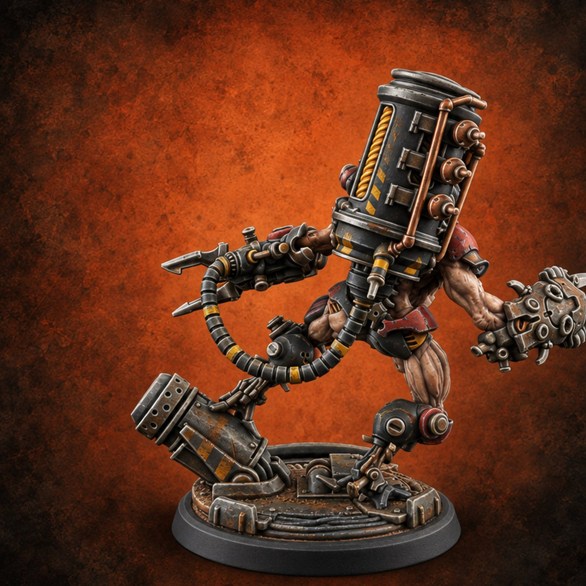 Fill Line Exceeded Human Biomechanical Canister Carrier E — painted concept preview (miniature supplied unpainted)