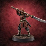 Sweeping the Deck Human Naginata Escort C — painted concept preview (miniature supplied unpainted)