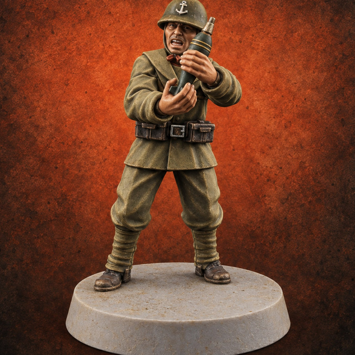 Fire in the Hole Japanese Naval Mortar Team C — painted concept preview (miniature supplied unpainted)
