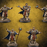 Hollow Faces, Full Quorum Human Battle Mages — painted concept preview (miniature supplied unpainted)