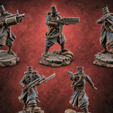 Orders Muffled, Obeyed Anyway Human Gas-Masked Light Infantry Soldiers — painted concept preview (miniature supplied unpainted)