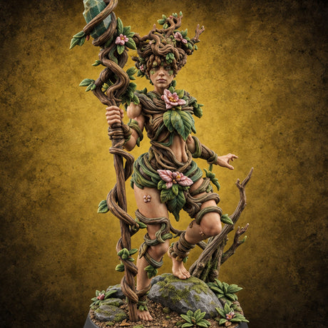 Spring Came Up Her Sleeves Dryad Nature Druid — painted concept preview (miniature supplied unpainted)