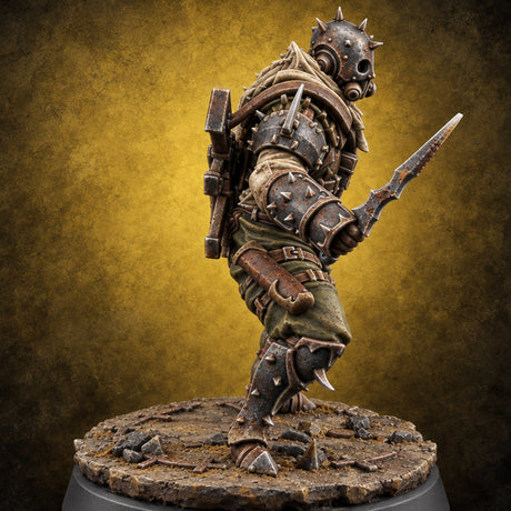 Spikes, Smoke and Scripture Human Spiked-Armour Soldier G — painted concept preview (miniature supplied unpainted)
