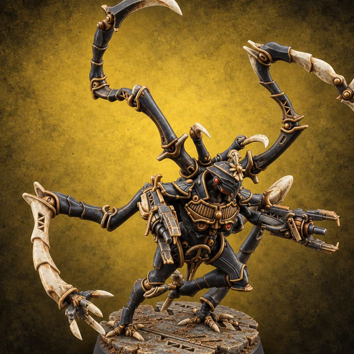 Scythe Season Opens Retriever Scythe-Legged Construct E — painted concept preview (miniature supplied unpainted)