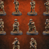 Sweeping the Perimeter Human Bullpup Riflemen — painted concept preview (miniature supplied unpainted)