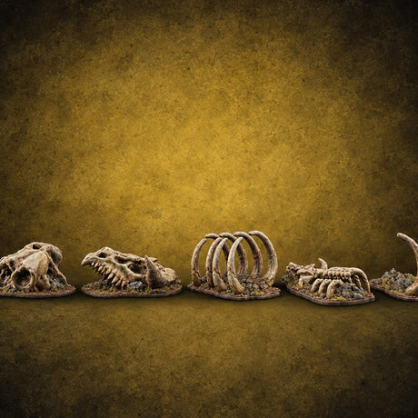 Picked Over and Proud Dragon Skeleton Remains — painted concept preview (terrain supplied unpainted)