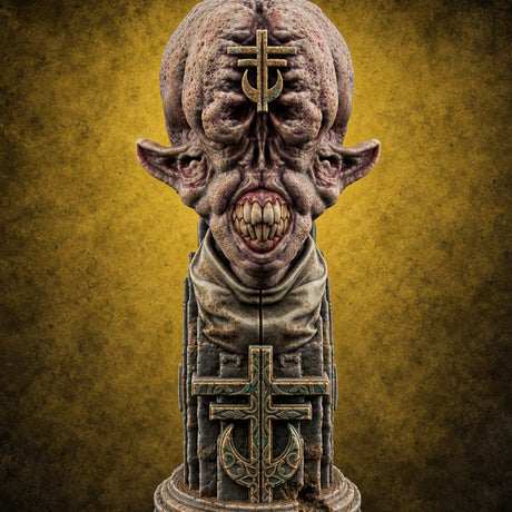 Every Face, One Creed Heretic Statue J — painted concept preview (terrain supplied unpainted)