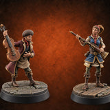 Sheet Music and Shop Floors Human Music Vendors — painted concept preview (miniature supplied unpainted)