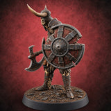 Hollow Under the Horns Skeleton Axe Warrior A — painted concept preview (miniature supplied unpainted)