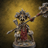 Fur Cuffs, No Flesh Skeleton Halberd Warrior — painted concept preview (miniature supplied unpainted)