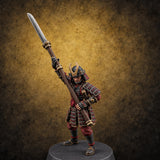 Sweeping the Deck Human Naginata Escort E — painted concept preview (miniature supplied unpainted)