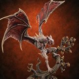 Riderless and Ravenous Vampire Spawn Winged Predator on Gnarled Tree — painted concept preview (miniature supplied unpainted)
