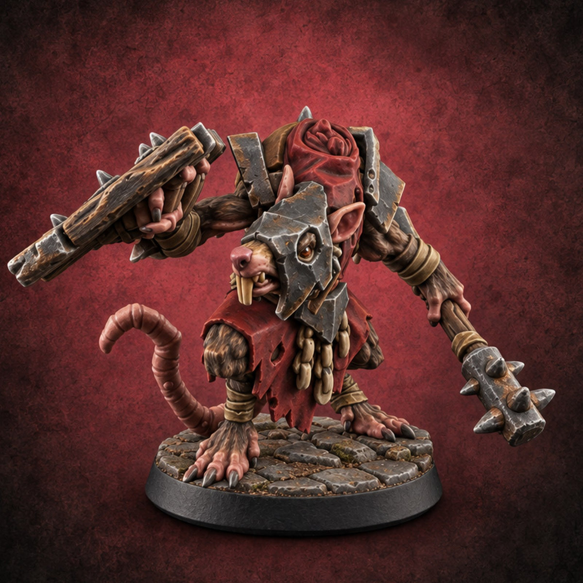 Gutter Court Musters Ratfolk Warrior C — painted concept preview (miniature supplied unpainted)