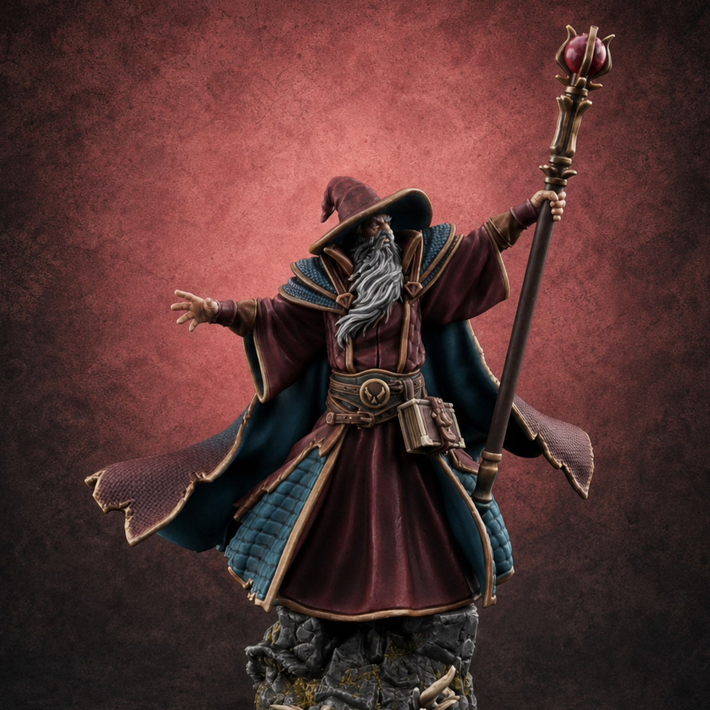 Weaving a Spell Human Wizard — painted concept preview (miniature supplied unpainted)