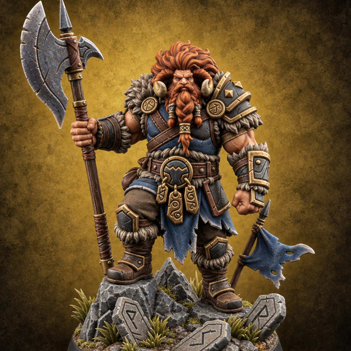Not Moving for Anyone Dwarf Berserker — painted concept preview (miniature supplied unpainted)