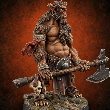 Fur Pelts, Sharp Points Bugbear Warrior C — painted concept preview (miniature supplied unpainted)