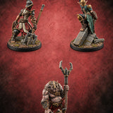 Fight Card Full, Purse Empty Human, Elf, Ogre Pit Fighters — painted concept preview (miniature supplied unpainted)