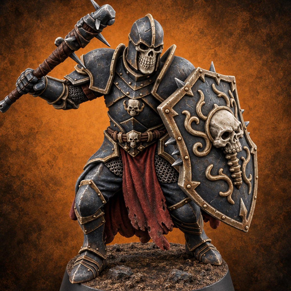 Oaths Outlived Death Knight Shield Warrior C — painted concept preview (miniature supplied unpainted)