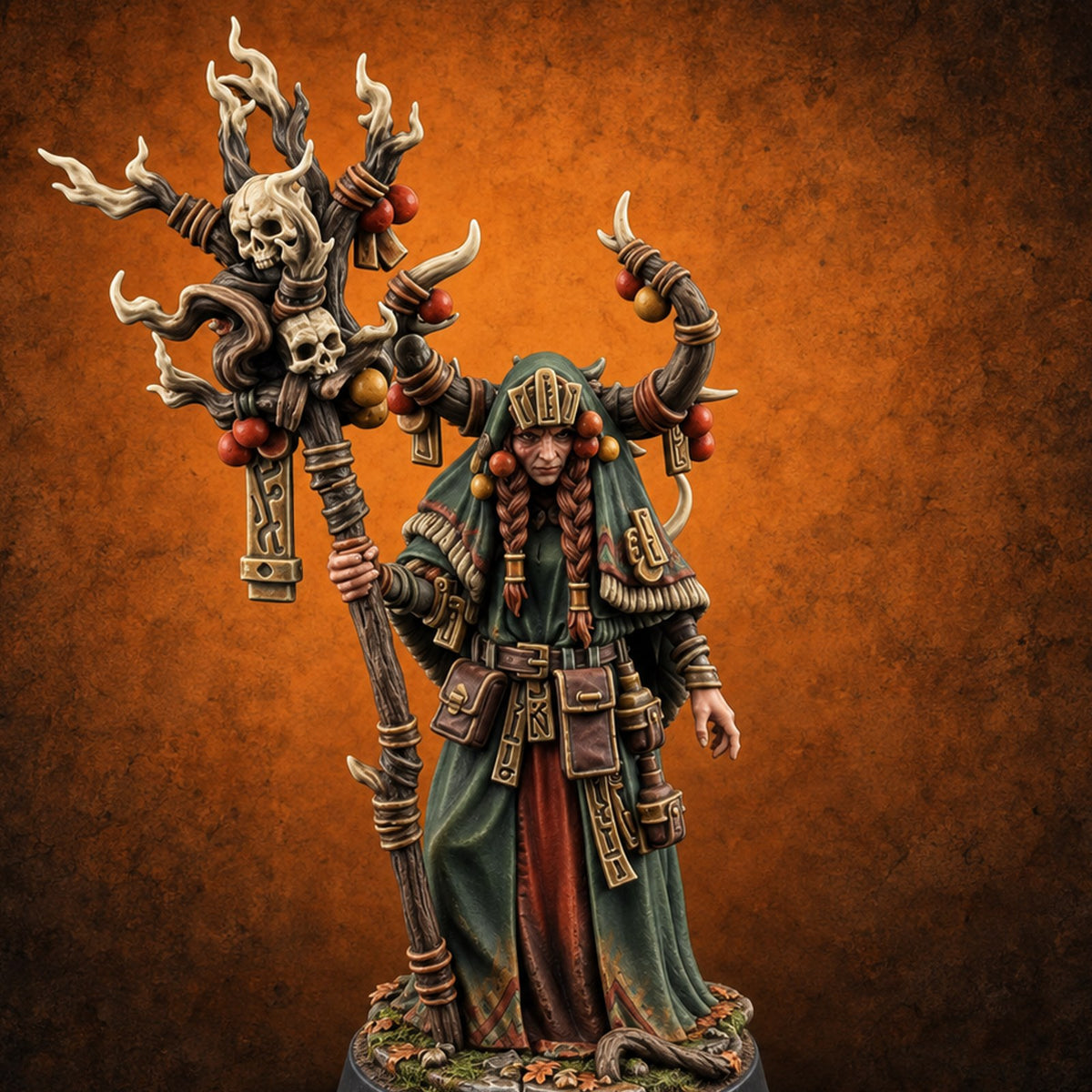 The Briars Whisper Her Name Human Hedge Witch — painted concept preview (miniature supplied unpainted)