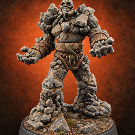 Rubble With a Grin Earth Elemental Brute — painted concept preview (miniature supplied unpainted)