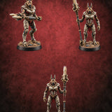 Duty Beyond the Afterlife Gnoll Armoured Jackal Guards with Staves — painted concept preview (miniature supplied unpainted)